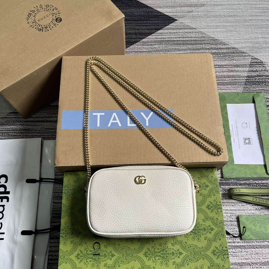 Gucci 772759 GG Marmont Mini Shoulder Bag White - Default Title - View 1