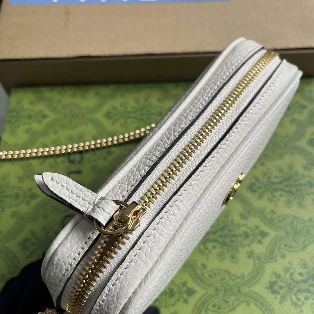 Gucci 772759 GG Marmont Mini Shoulder Bag White