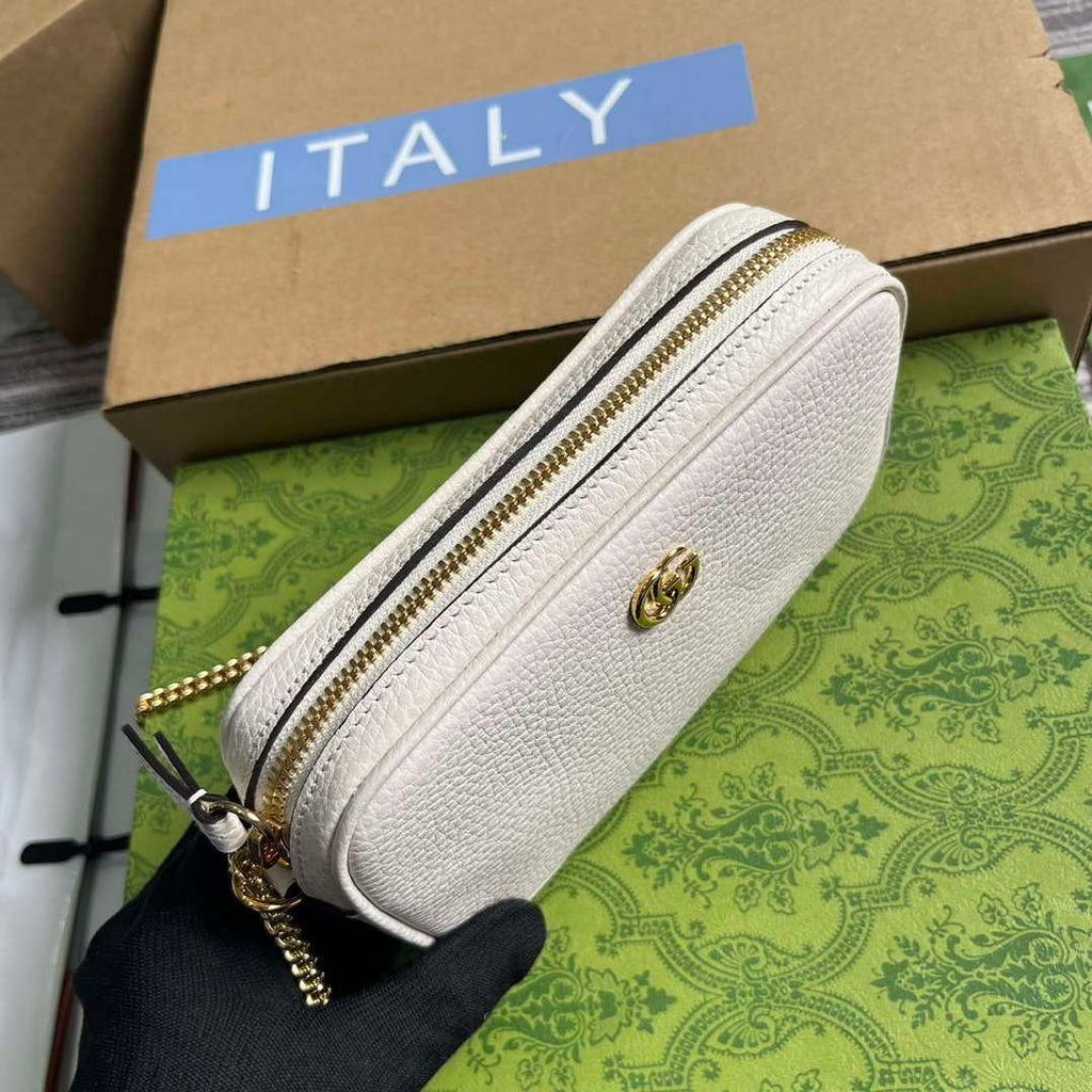 Gucci 772759 GG Marmont Mini Shoulder Bag White