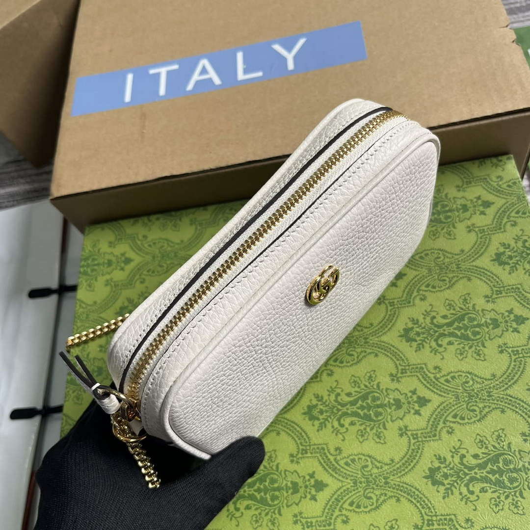 Gucci 772759 GG Marmont Mini Shoulder Bag White