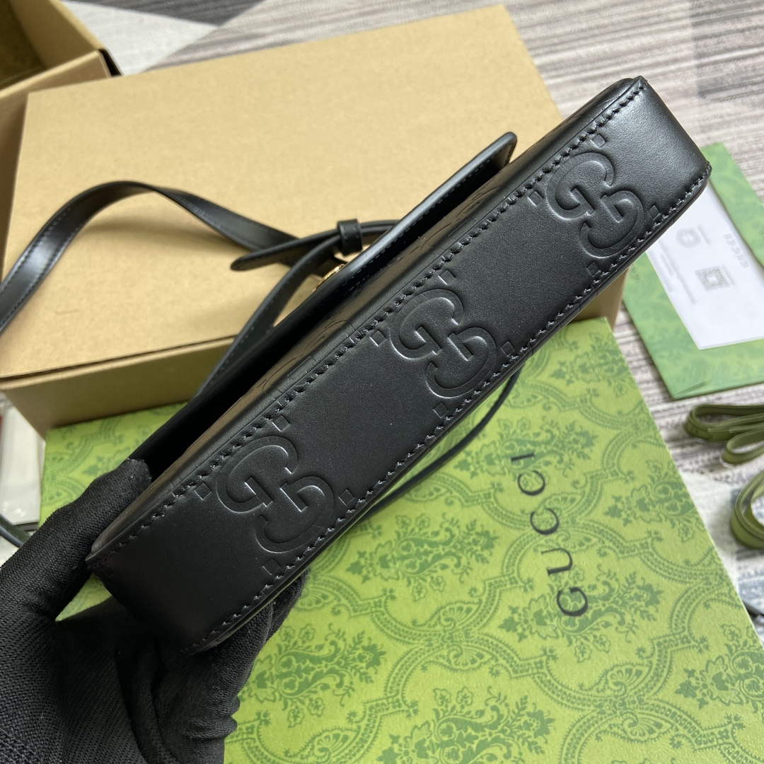 Gucci 772794 GG Super Mini Shoulder Bag Black