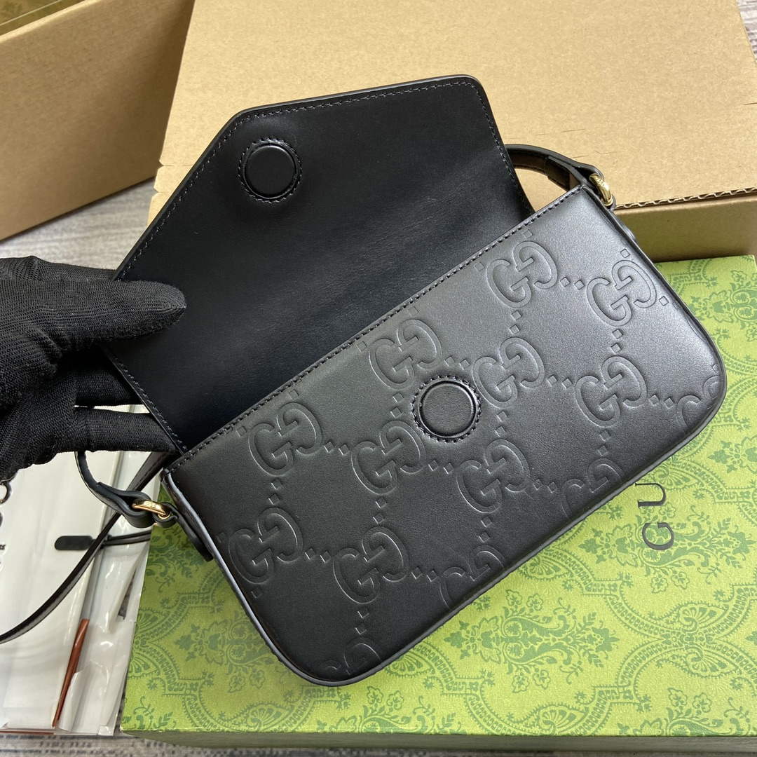 Gucci 772794 GG Super Mini Shoulder Bag Black - Default Title - View 7