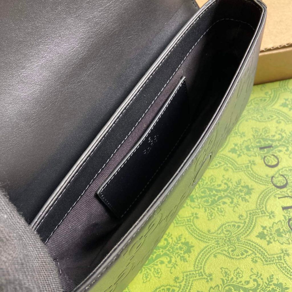 Gucci 772794 GG Super Mini Shoulder Bag Black