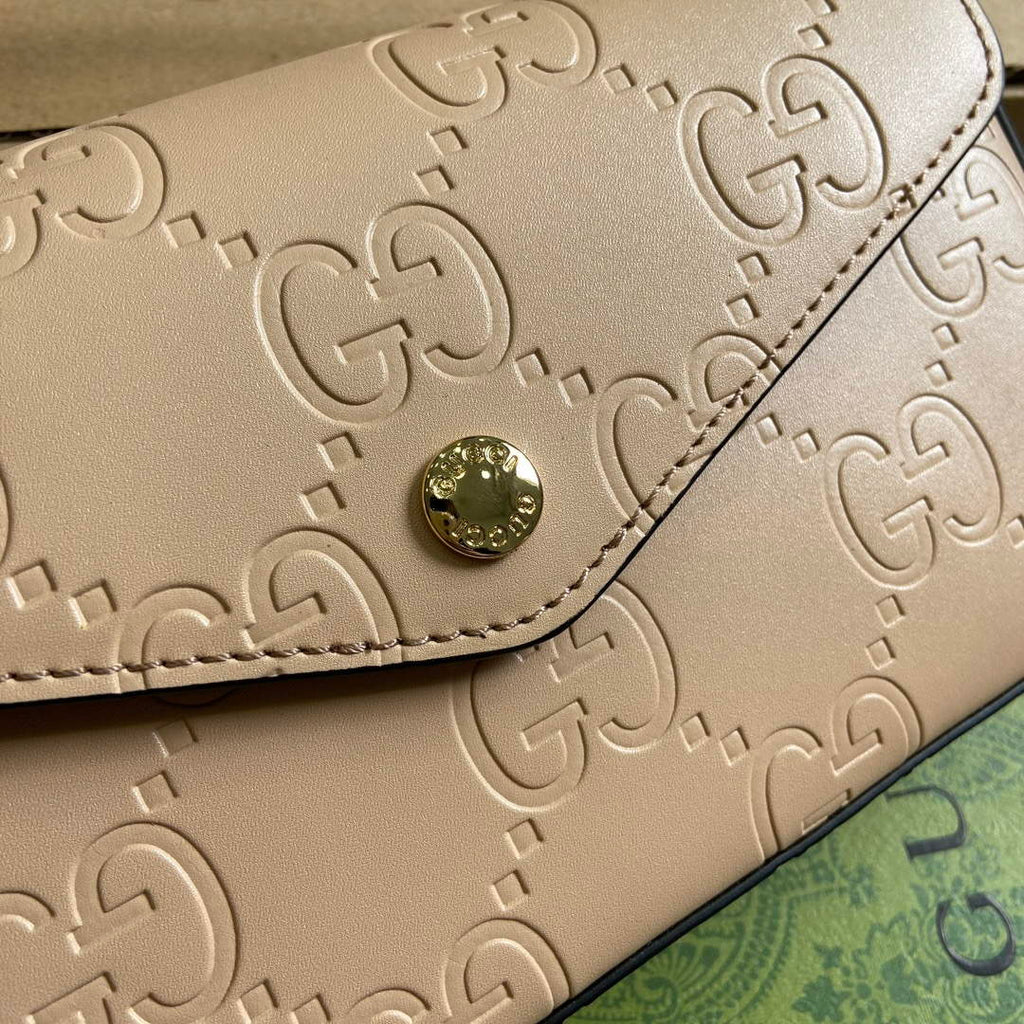 Gucci 772794 GG Super Mini Shoulder Bag Light beige