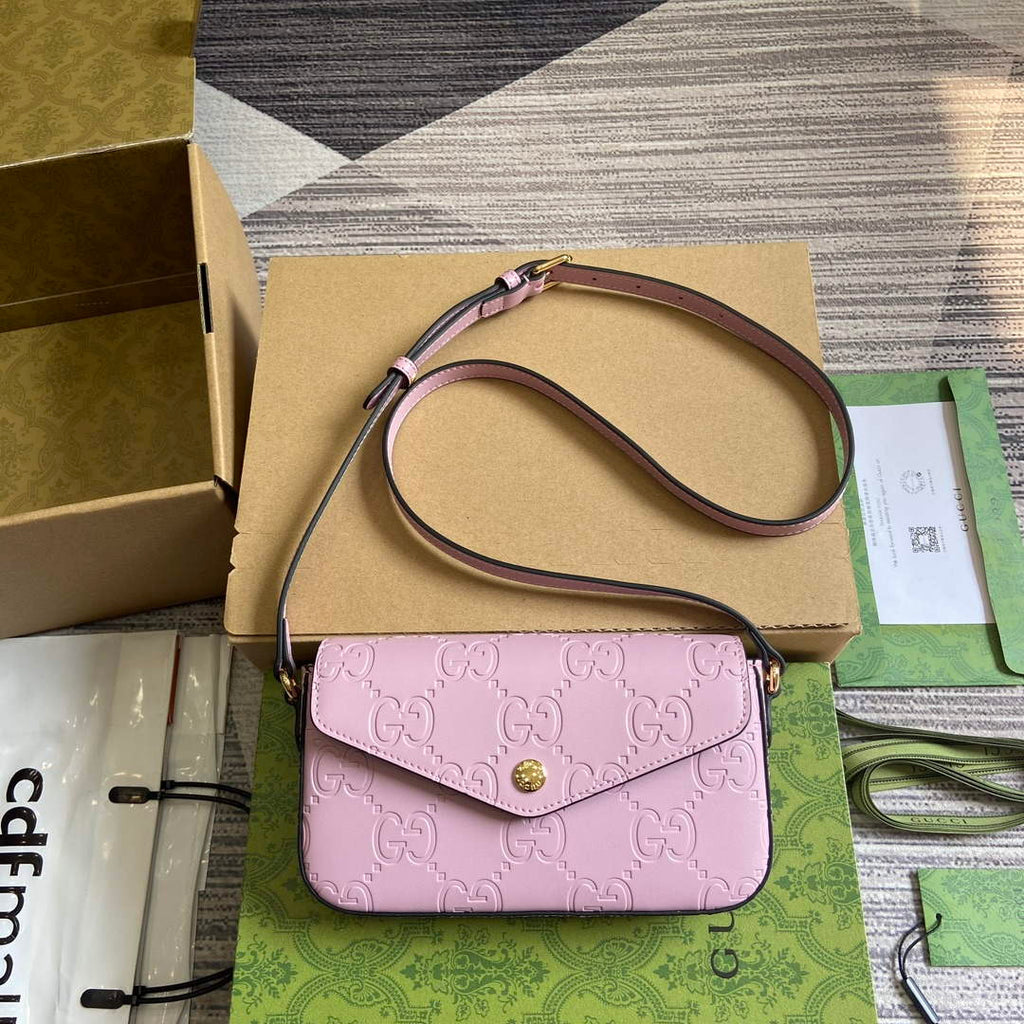 Gucci 772794 GG Super Mini Shoulder Bag Light purple