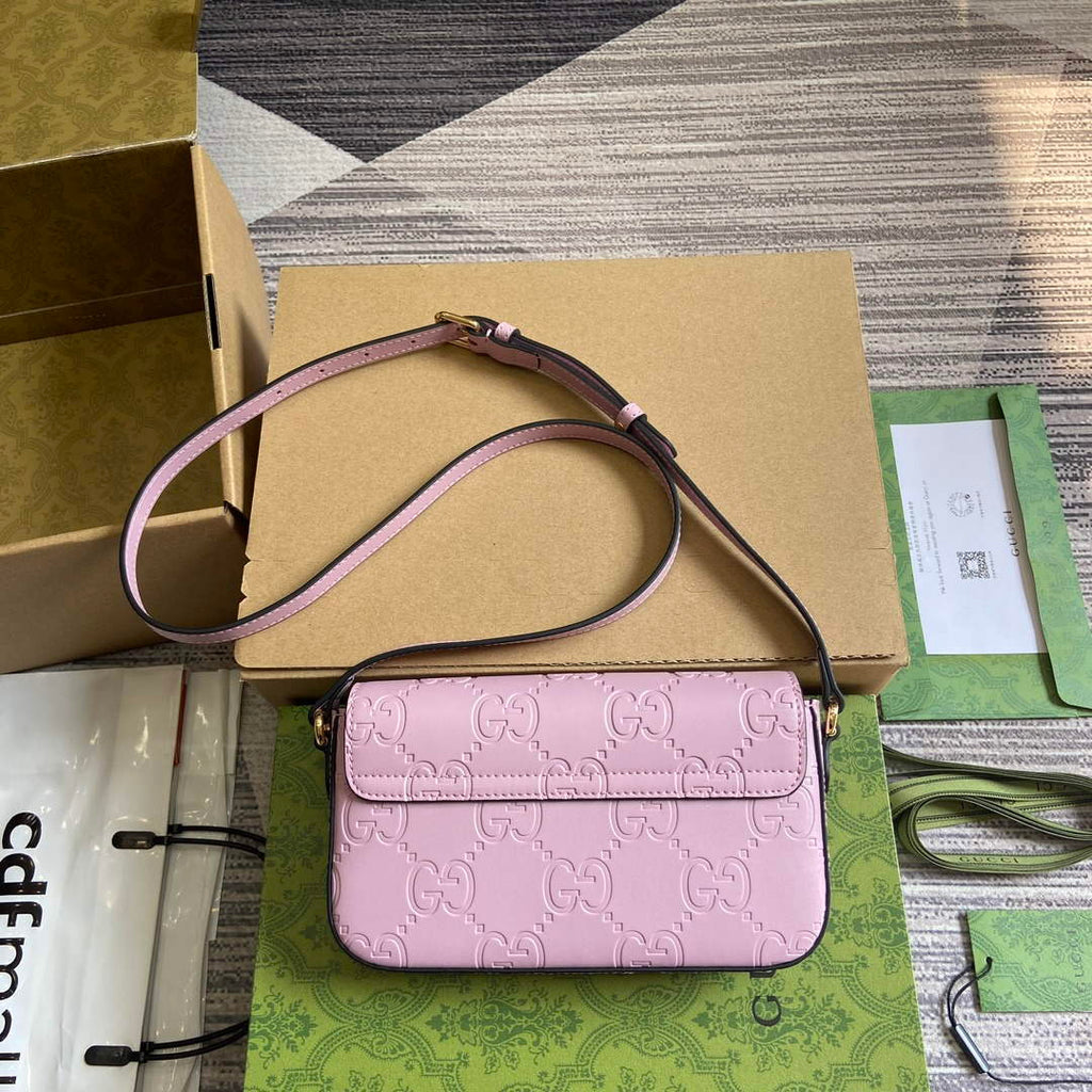 Gucci 772794 GG Super Mini Shoulder Bag Light purple