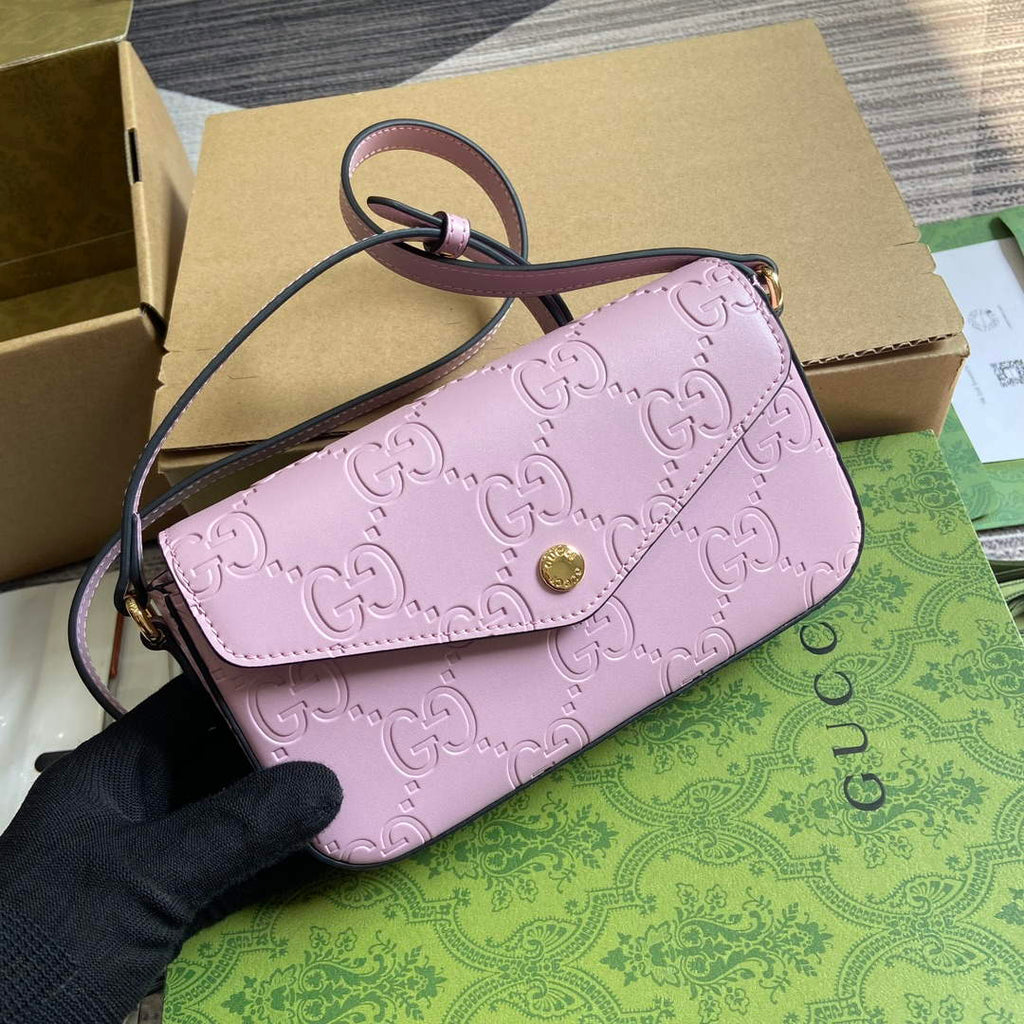 Gucci 772794 GG Super Mini Shoulder Bag Light purple
