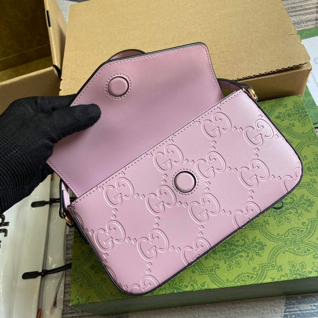 Gucci 772794 GG Super Mini Shoulder Bag Light purple