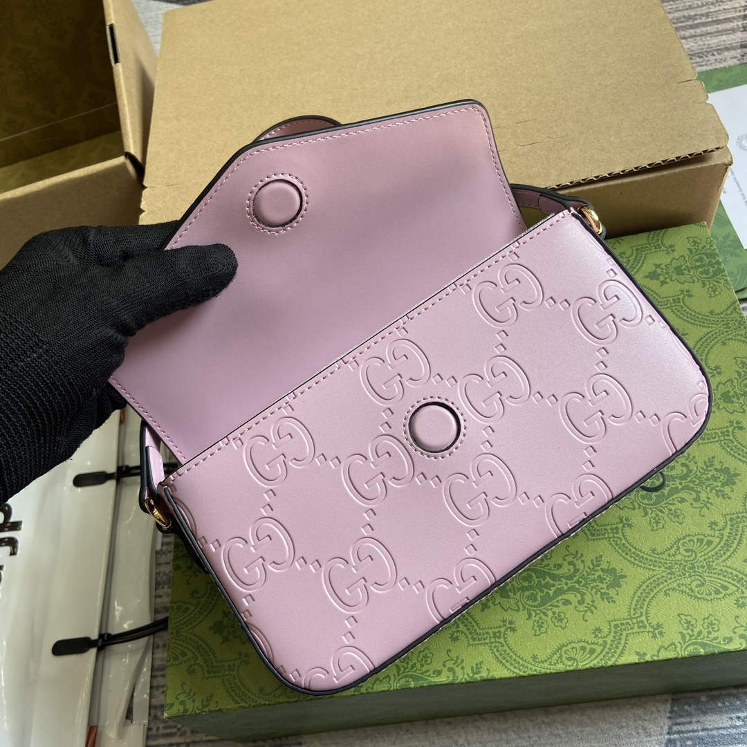 Gucci 772794 GG Super Mini Shoulder Bag Light purple - Default Title - View 7