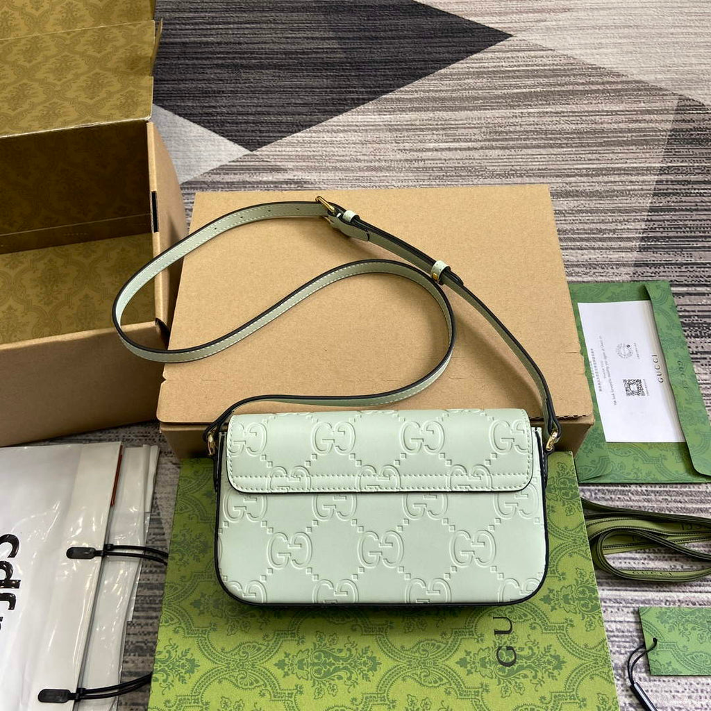 Gucci 772794 GG Super Mini Shoulder Bag Pale green