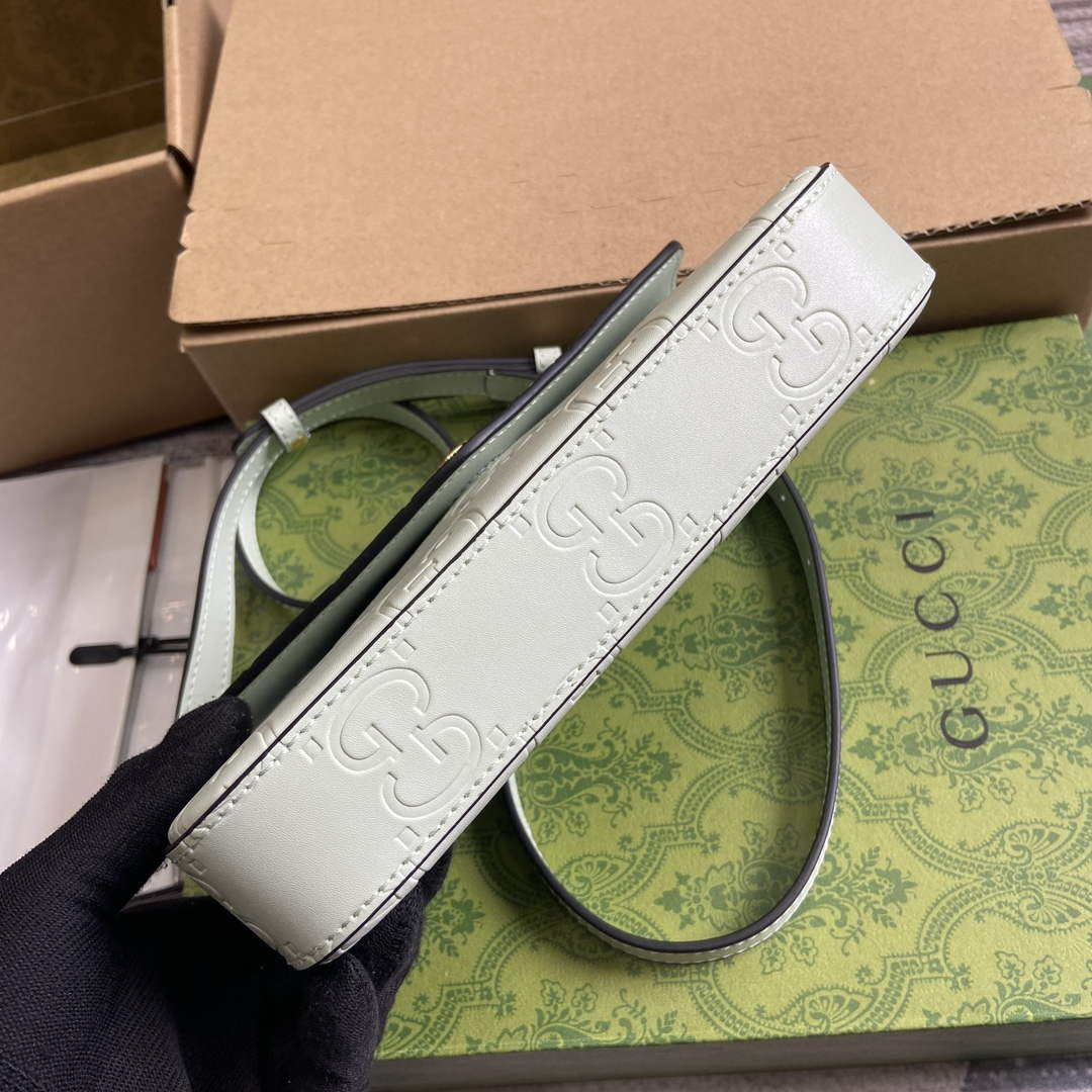 Gucci 772794 GG Super Mini Shoulder Bag Pale green - Default Title - View 6
