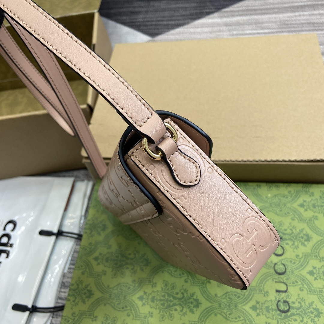 Gucci 772794 GG Super Mini Shoulder Bag Rose beige - Default Title - View 3