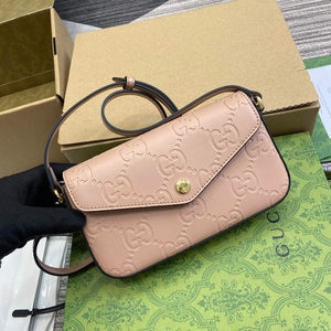 Gucci 772794 GG Super Mini Shoulder Bag Rose beige - Default Title - View 4