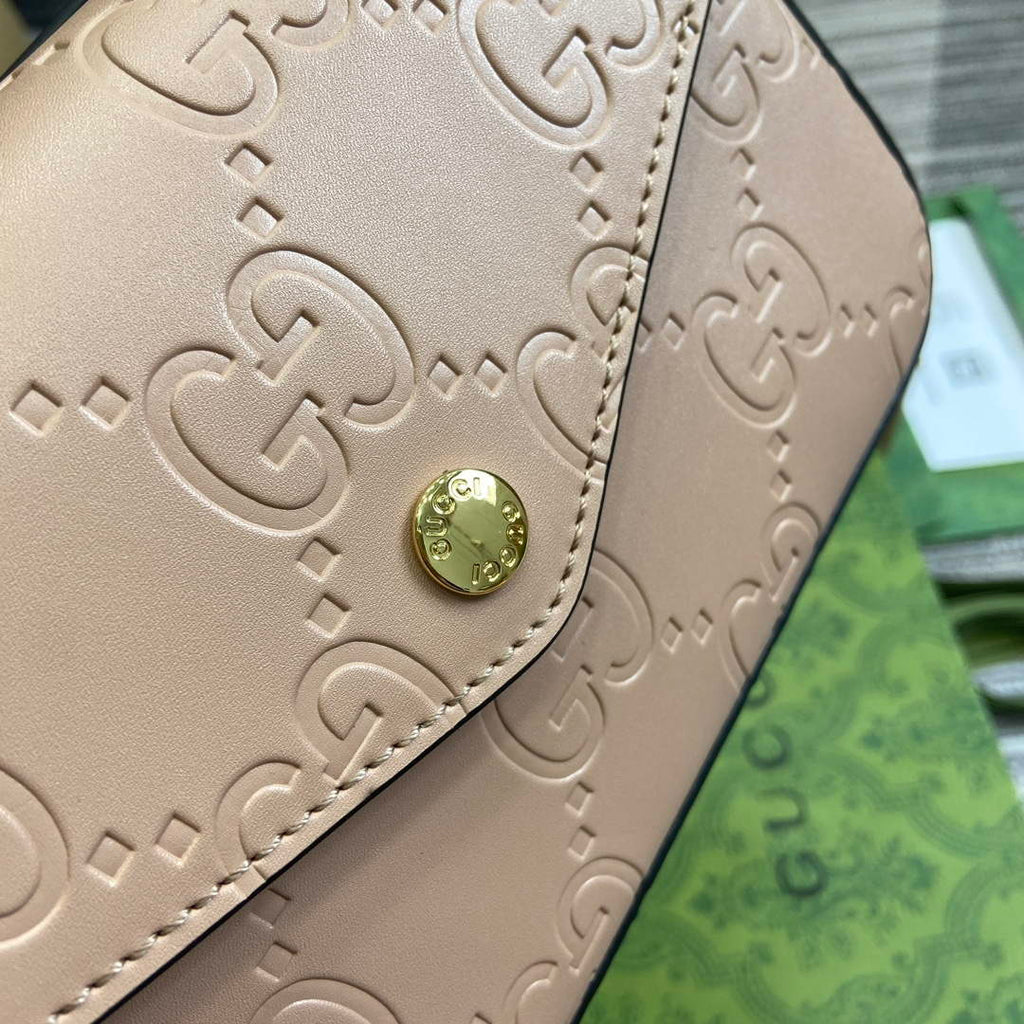 Gucci 772794 GG Super Mini Shoulder Bag Rose beige