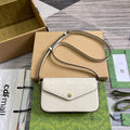 Gucci 772794 GG Super Mini Shoulder Bag White - Default Title - View 1