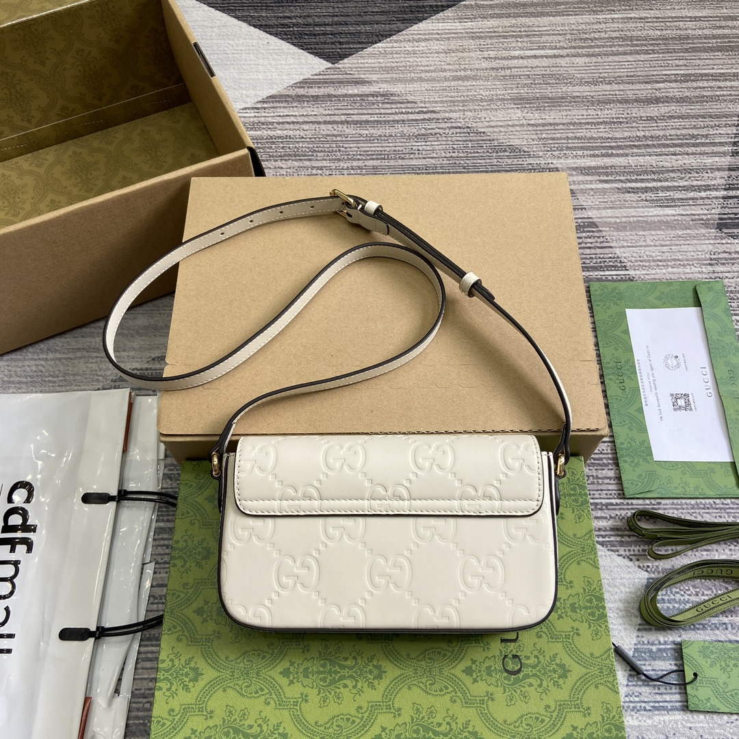 Gucci 772794 GG Super Mini Shoulder Bag White - Default Title - View 2