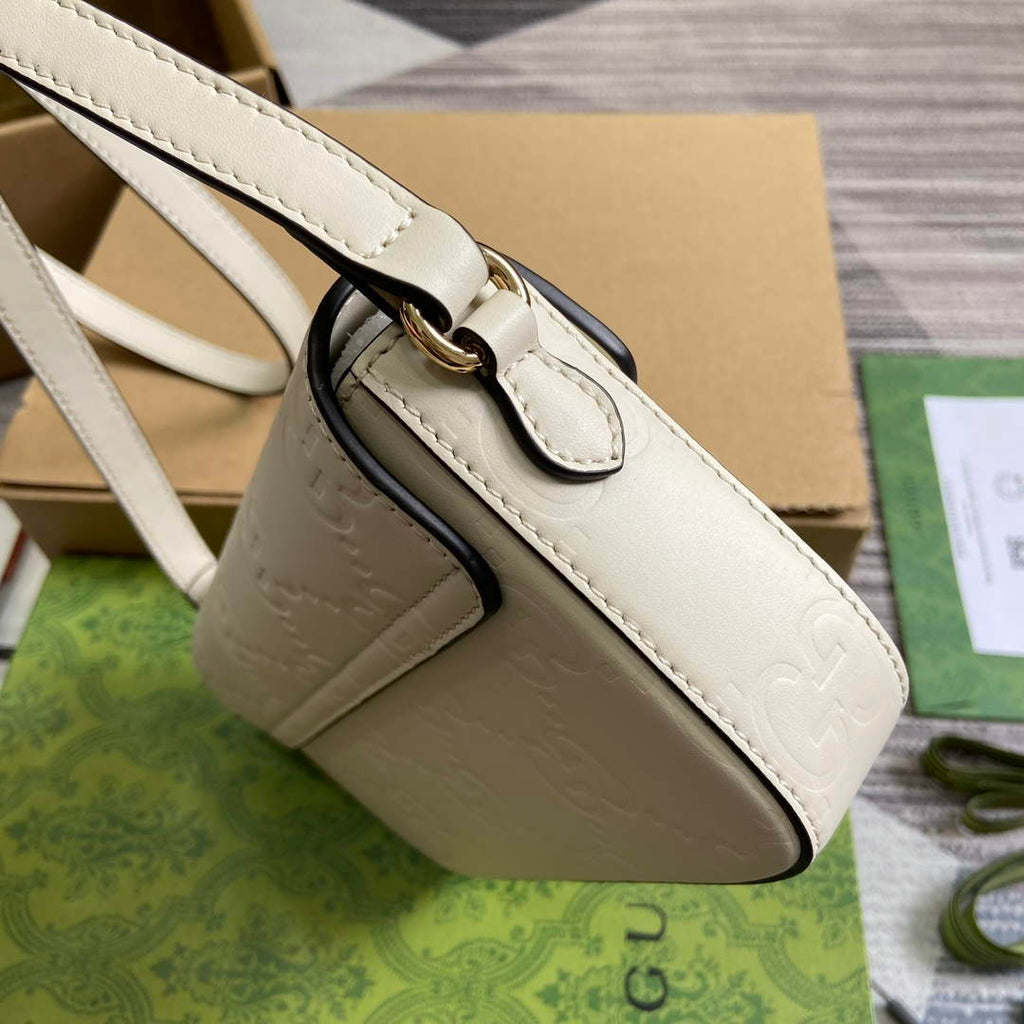 Gucci 772794 GG Super Mini Shoulder Bag White