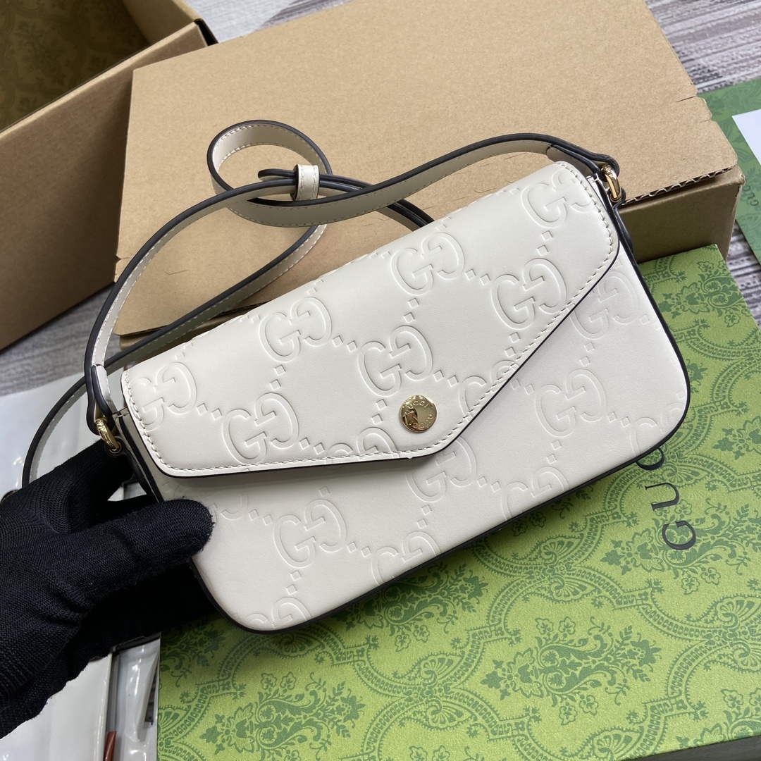 Gucci 772794 GG Super Mini Shoulder Bag White - Default Title - View 4