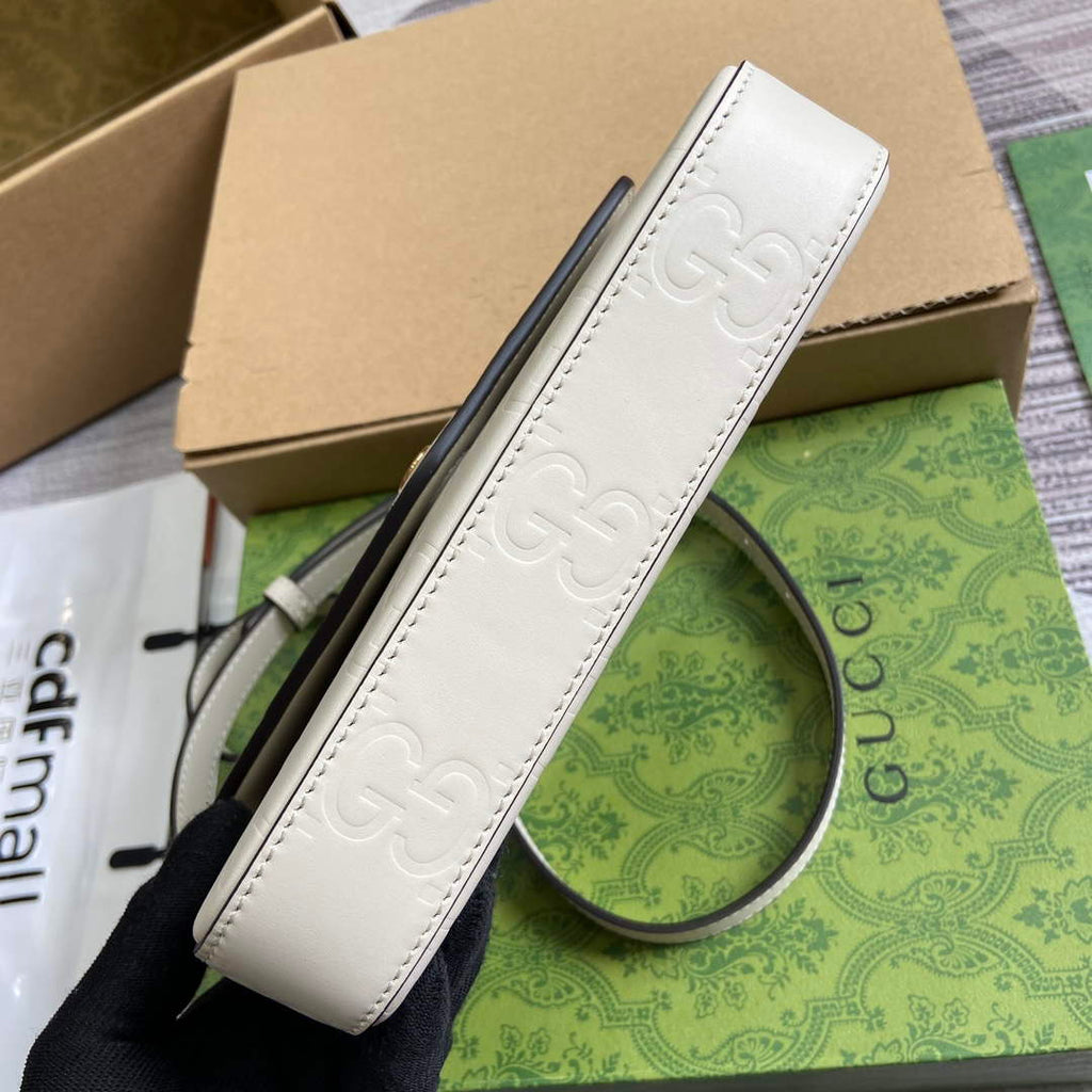 Gucci 772794 GG Super Mini Shoulder Bag White