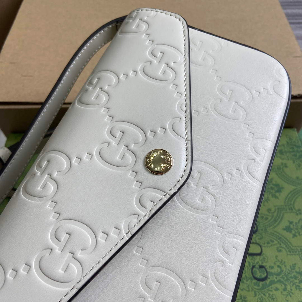 Gucci 772794 GG Super Mini Shoulder Bag White