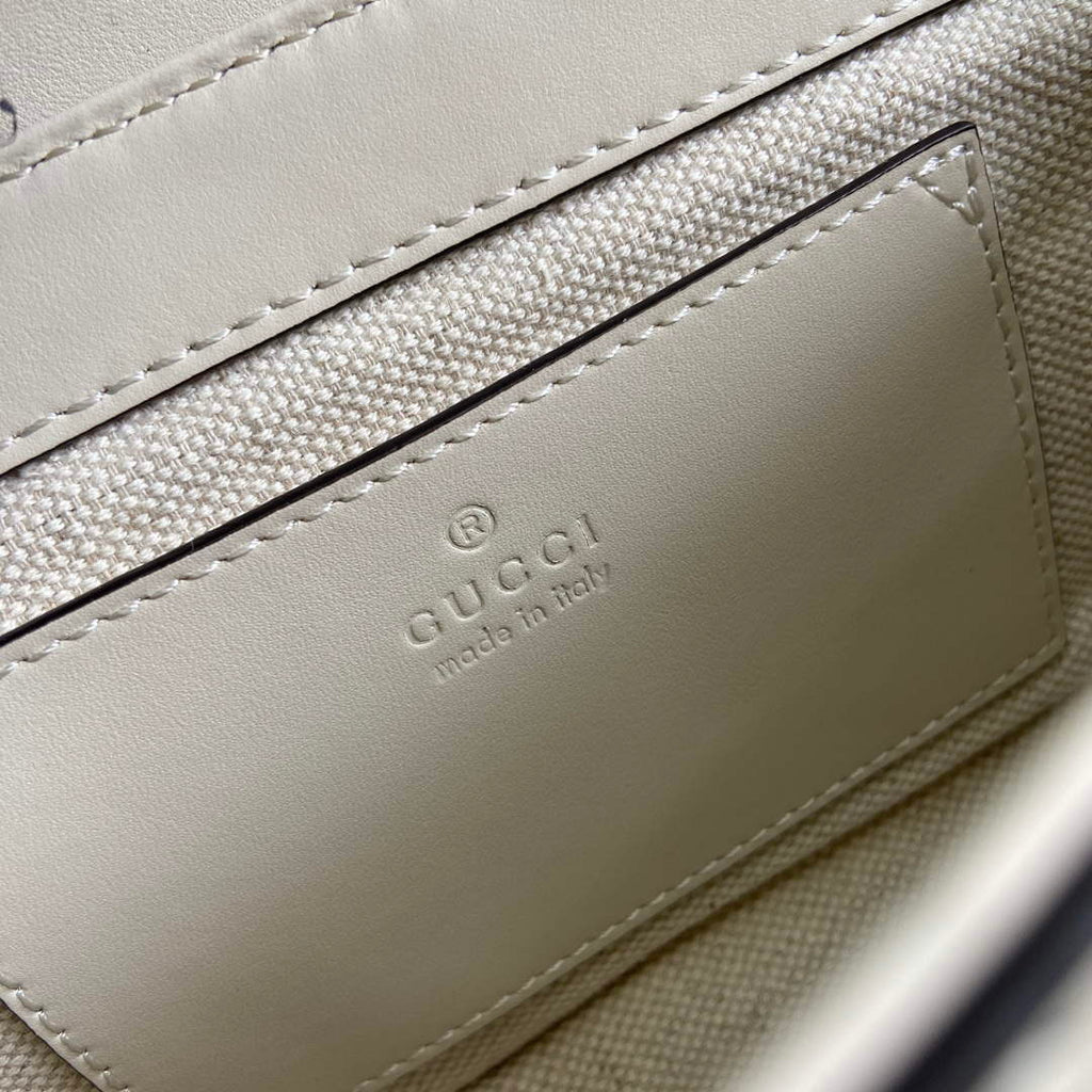 Gucci 772794 GG Super Mini Shoulder Bag White