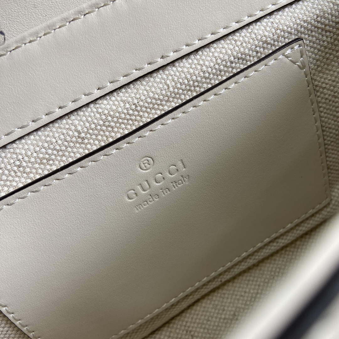 Gucci 772794 GG Super Mini Shoulder Bag White