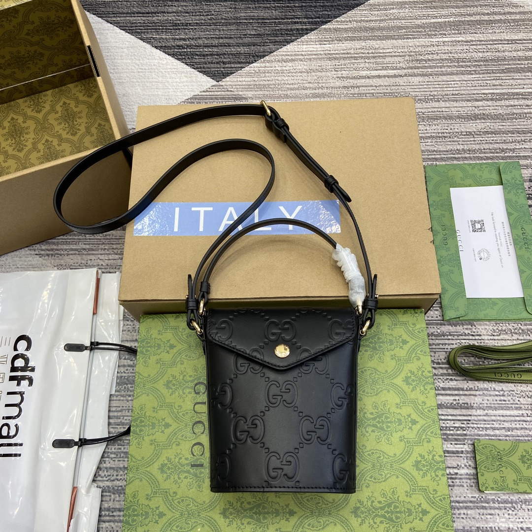 Gucci 772795 GG Super Mini Bucket Bag Black - Default Title - View 1