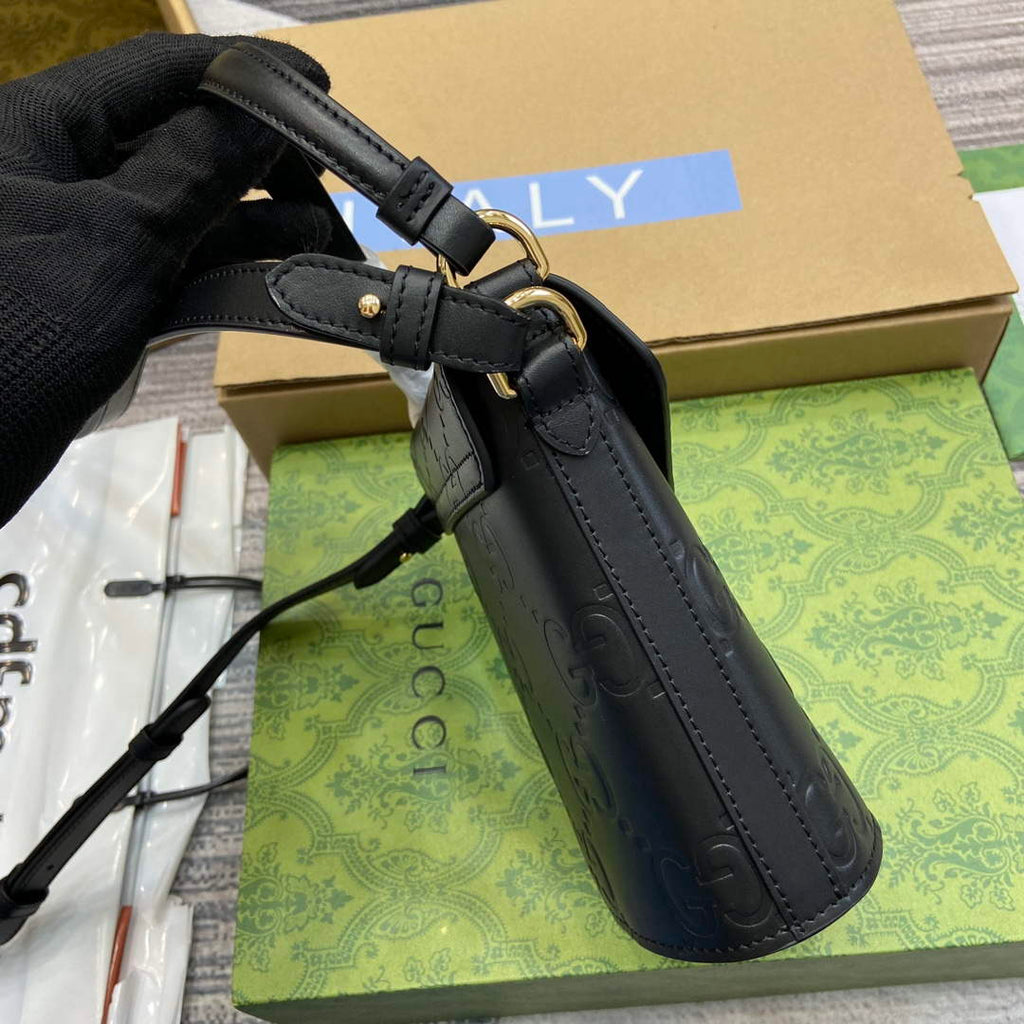 Gucci 772795 GG Super Mini Bucket Bag Black