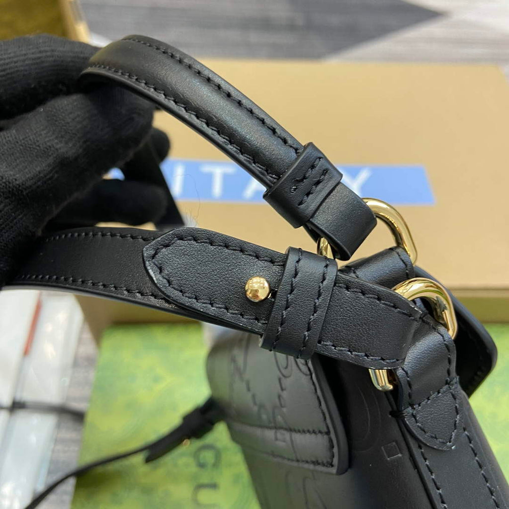 Gucci 772795 GG Super Mini Bucket Bag Black