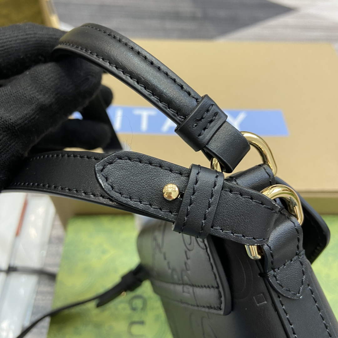 Gucci 772795 GG Super Mini Bucket Bag Black - Default Title - View 4