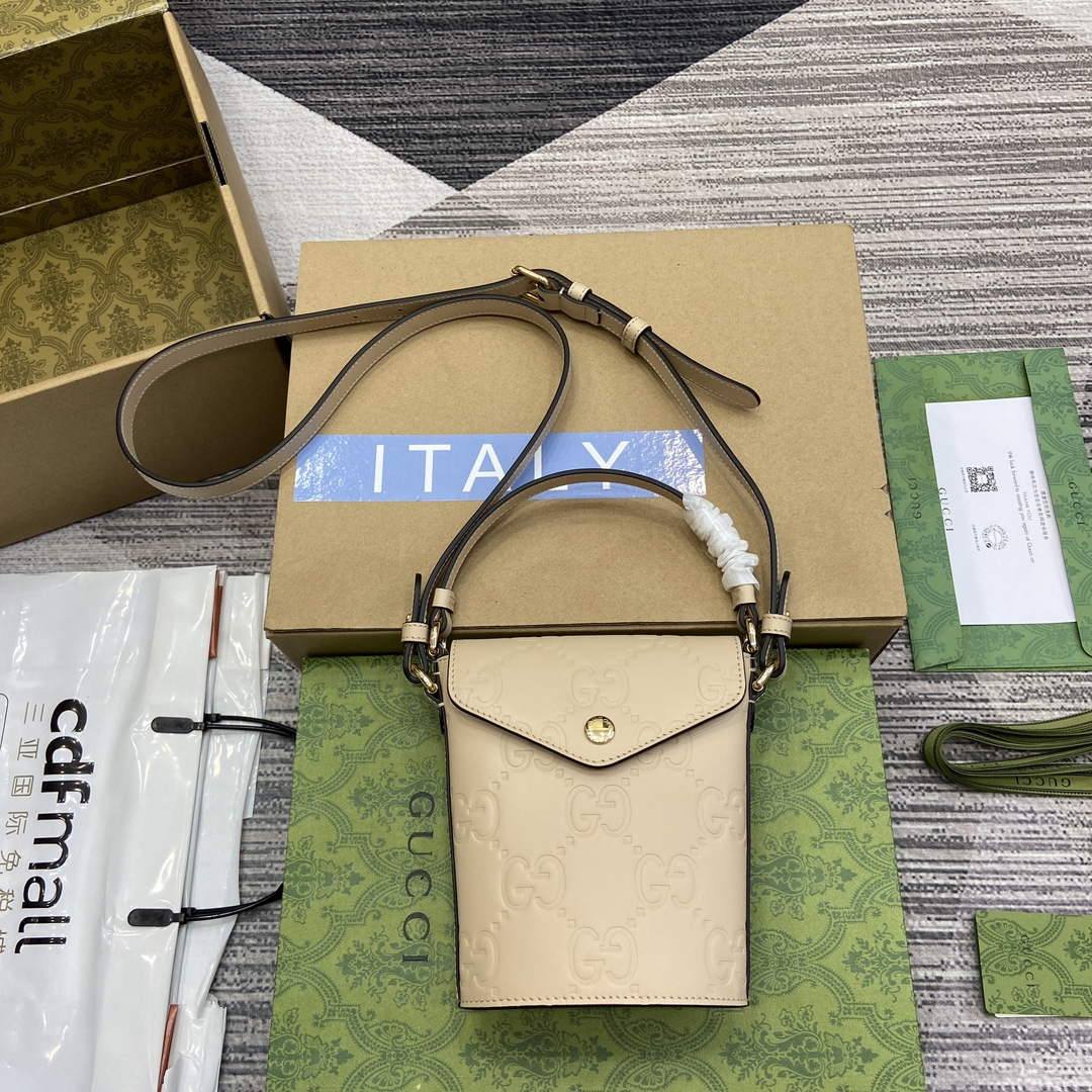 Gucci 772795 GG Super Mini Bucket Bag Light Beige - Default Title - View 1