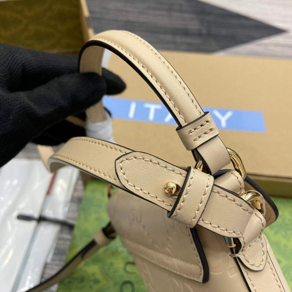 Gucci 772795 GG Super Mini Bucket Bag Light Beige