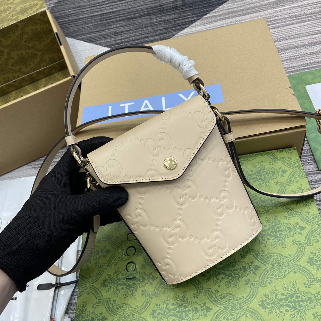 Gucci 772795 GG Super Mini Bucket Bag Light Beige - Default Title - View 5
