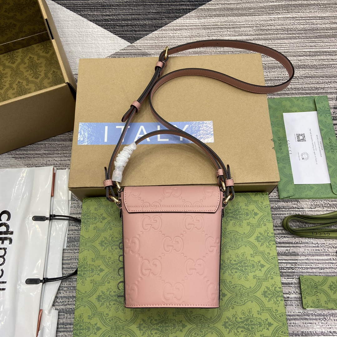 Gucci 772795 GG Super Mini Bucket Bag Light Pink - Default Title - View 2