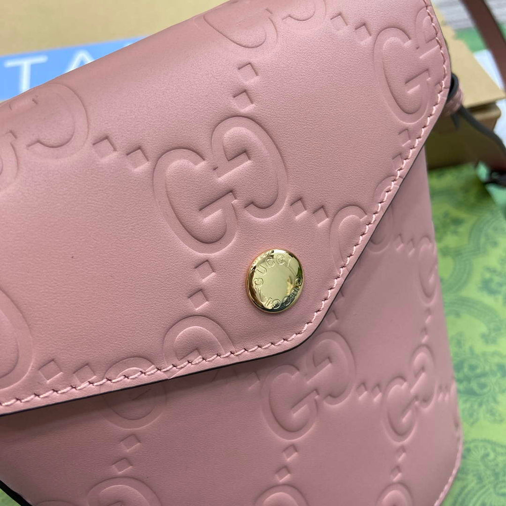 Gucci 772795 GG Super Mini Bucket Bag Light Pink