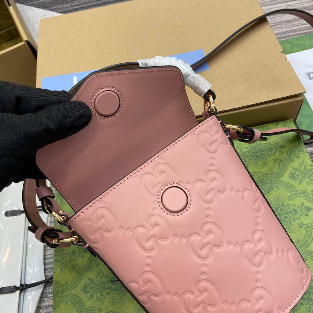 Gucci 772795 GG Super Mini Bucket Bag Light Pink