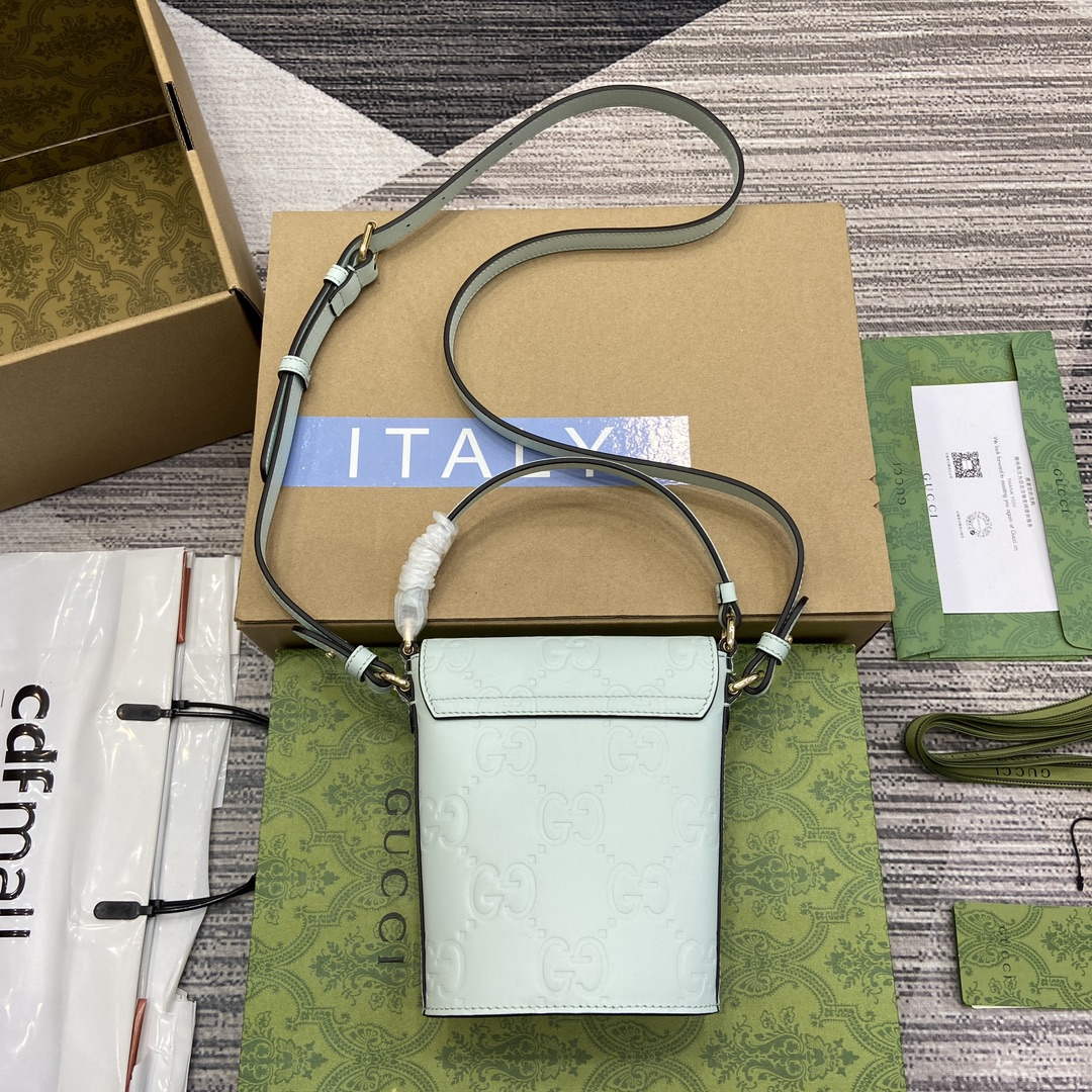 Gucci 772795 GG Super Mini Bucket Bag Pale Green - Default Title - View 2