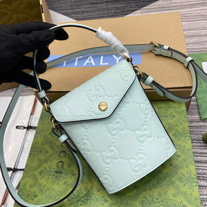 Gucci 772795 GG Super Mini Bucket Bag Pale Green - Default Title - View 4