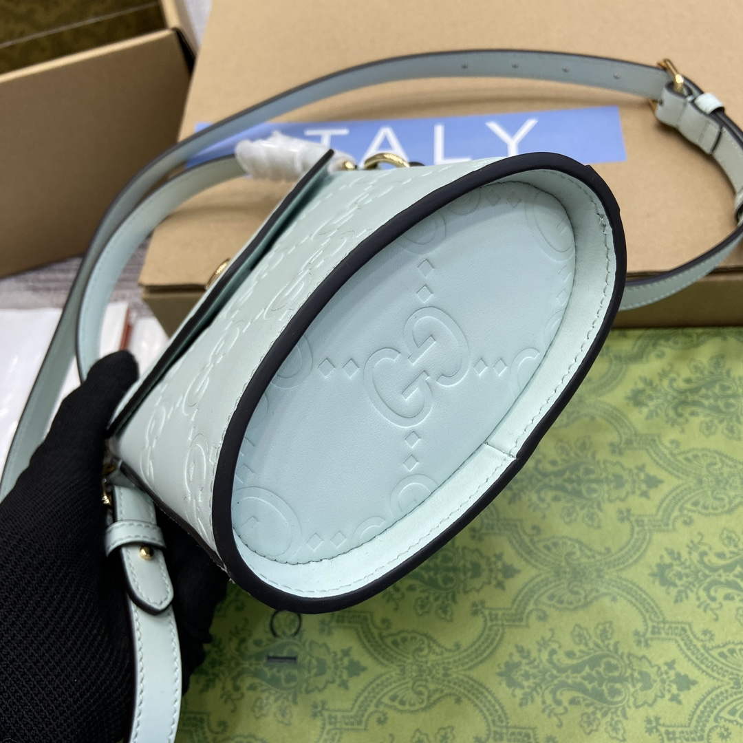 Gucci 772795 GG Super Mini Bucket Bag Pale Green - Default Title - View 5