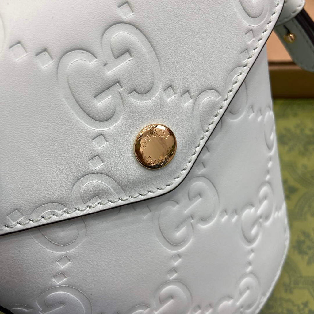 Gucci 772795 GG Super Mini Bucket Bag Pale Green