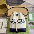 Gucci 772856 Shoulder Bag With Gucci Print Blue leather trim