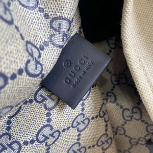 Gucci 772856 Shoulder Bag With Gucci Print Blue leather trim - Default Title - View 9