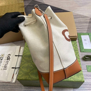 Gucci 772856 Shoulder Bag With Gucci Print Light brown leather trim - Default Title - View 3