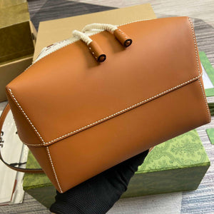 Gucci 772856 Shoulder Bag With Gucci Print Light brown leather trim - Default Title - View 7