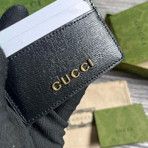 Gucci 773428 Card Case With Gucci Script Black - Default Title - View 6