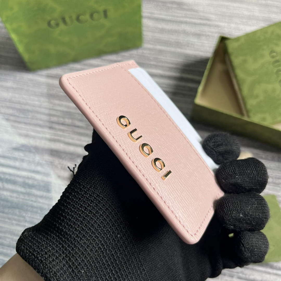 Gucci 773428 Card Case With Gucci Script Light pink - Default Title - View 4