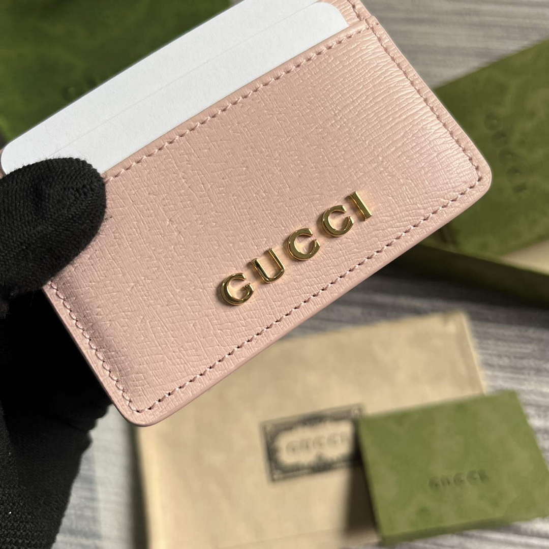 Gucci 773428 Card Case With Gucci Script Light pink - Default Title - View 6