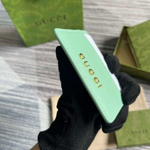 Gucci 773428 Card Case With Gucci Script Pale green - Default Title - View 4