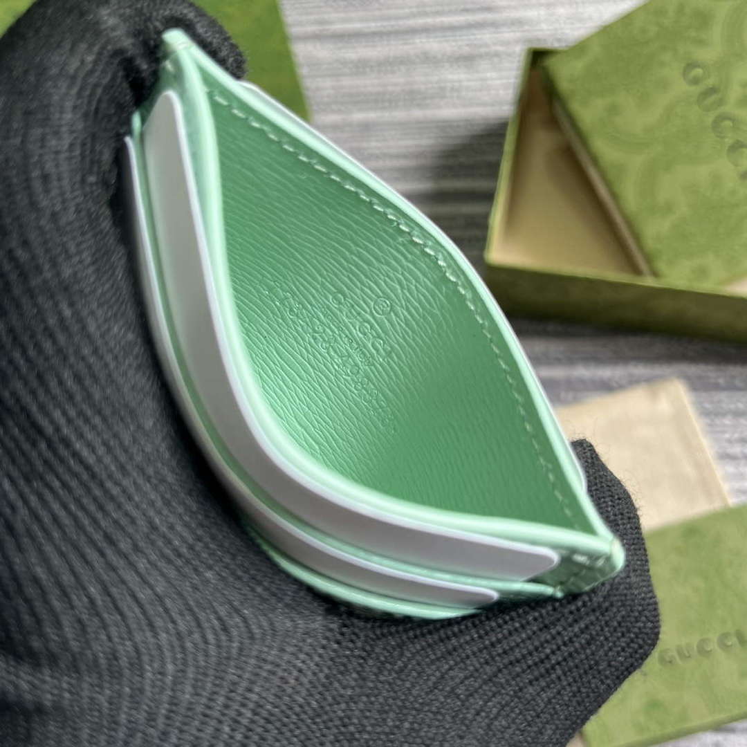 Gucci 773428 Card Case With Gucci Script Pale green - Default Title - View 9