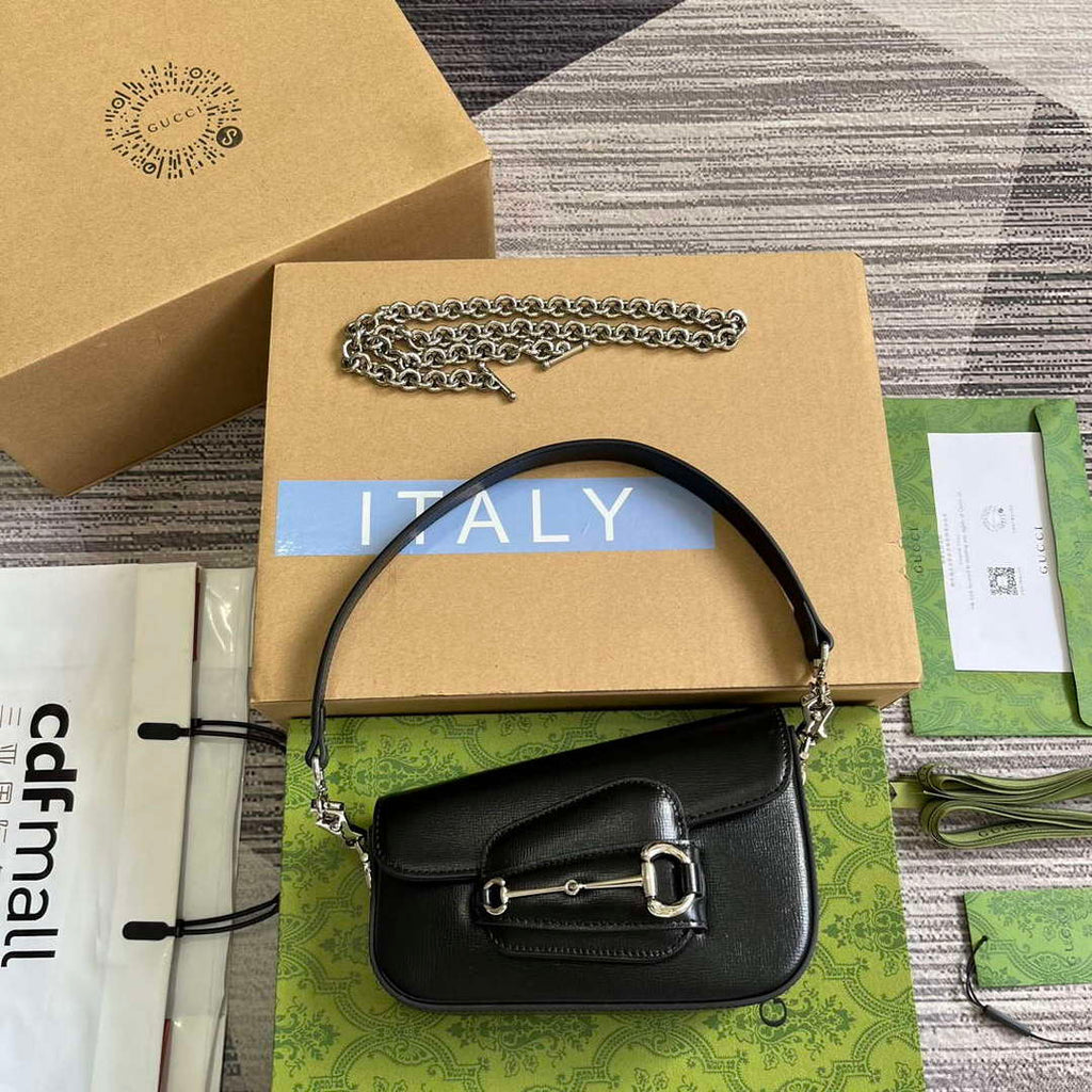 Gucci 774209 Gucci Horsebit 1955 Mini Shoulder Bag Black